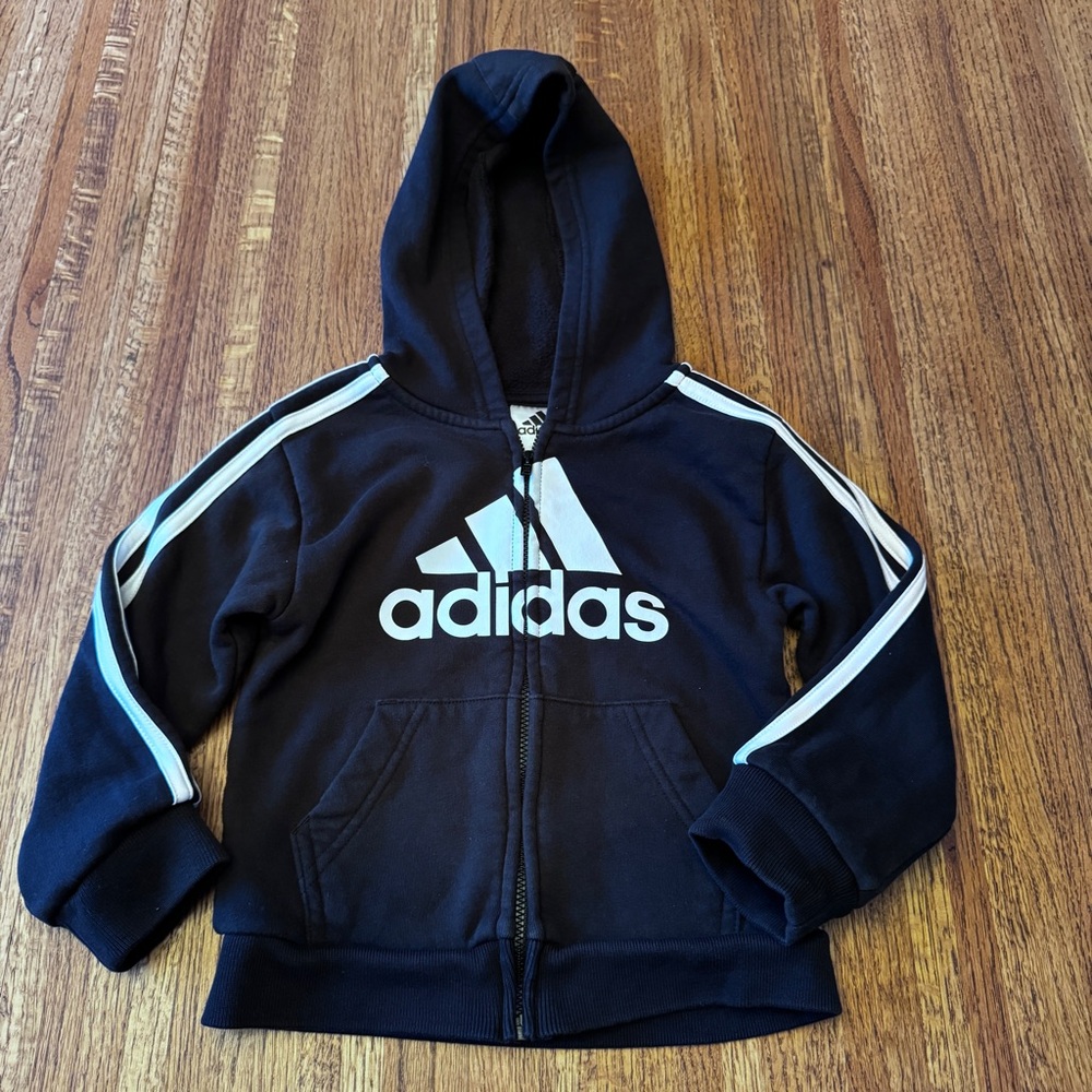 Adidas black, size 3 toddler zip up hoodie